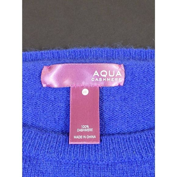 Aqua Girls Long Raglan Sleeves Blue Anchor Cashmere Sweater Pullover Size XL - Picture 3 of 9